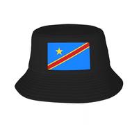 Gorra de béisbol Unisex Estilo Custom Republic of The Congo Flag Bucket Hat Hombres Mujeres Outdoor Sun Summer Fishing Cap Gift