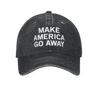 Gorra de béisbol Unisex Make America Go Away Gorra de Mezclilla con Sarcasmo Divertido y Desgastado, Vintage para Viajes al Aire Libre, Ajustable con Cierre a presión