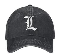Gorra de béisbol Unisex para Adolescentes con Inicial en Letra Blanca L Notas de Muerte Unisex Protector Solar Gorra de Camionero Gorra de béisbol Deportiva de Verano