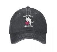 Gorra de béisbol Unisex Personalizada Y2K DND Meowster Baseball Retro Denim Lavado Dungeon Master Sun Cap Hombres Mujeres Gorras Ajustables de Verano al Aire Libre Sombrero Regalo al Aire Libre