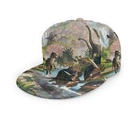 Gorra de béisbol Unisex Tyrannosaurus Rex Triceratops Dinosaurs World para Hombre y Mujer, con Visera Plana Ajustable, Gorra de béisbol Estilo Hip Hop.