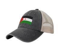 Gorra de Béisbol Verano Unisex Bandera del Sáhara Occidental Sombrero de Malla Respirable Cultura Nacional Gorra el Sol en Apariencia gastada para Casuales Running Beisbol Tenis Golf