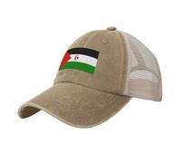 Gorra de Béisbol Verano Unisex Bandera del Sáhara Occidental Sombrero de Malla Respirable Cultura Nacional Gorra el Sol en Apariencia gastada para Casuales Running Beisbol Tenis Golf