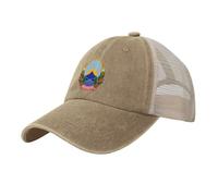 Gorra de Béisbol Verano Unisex Escudo De Armas De Macedonia del Norte Sombrero de Malla Respirable Cultura Tradicional Gorra el Sol en Apariencia gastada para Casuales Running Beisbol Tenis Golf
