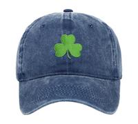 Gorra de béisbol verde con bordado Sha Mrock para hombre y mujer, divertido para el día irlandés, accesorios del día de San Patricio, azul marino, Talla única