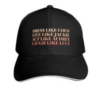 Gorra de béisbol Vestir como Coco Vivir como Jackie Actuar como Audrey Reír Lucy Vintage 2022 Casco de Golf Sombreros de Golf para Mujeres Regalos Deportivos de Regalo Deportivo para Hombres