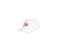 Wilson Gorra de tenis Active Perforated, perforada, banda de secado rápido, Blanco/Rojo S-M