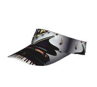 Gorra de bicicleta unisex con estampado de pianos y notas musicales, visera mágica para fitness, playa, senderismo