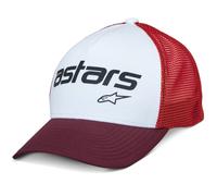 Gorra de camionero Alpinestars Vital en color blanco, marrón, rojo y naranja