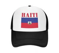 Gorra de Camionero con Bandera de Haití Unisex Personalizada Punk para Adultos Gorra de béisbol Ajustable para Hombres y Mujeres Protección Solar Gorra de papá