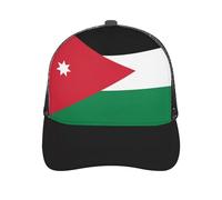 Gorra de Camionero con Bandera de Jordán para Hombres y Mujeres, Gorras de Malla Ajustables con Cierre A Presión, Gorra de Golf para Caza, Senderismo y Correr.