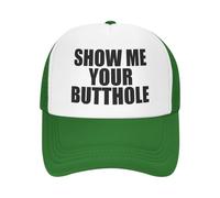 Gorra de Camionero Divertida con la Frase Muéstrame tu ano para Adultos, con Humor, Ajustable, de Malla, para Deportes, par