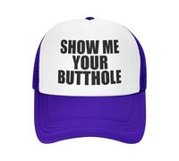Gorra de Camionero Divertida con la Frase Muéstrame tu ano para Adultos, con Humor, Ajustable, de Malla, para Deportes, par