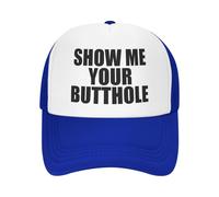 Gorra de Camionero Divertida con la Frase Muéstrame tu ano para Adultos, con Humor, Ajustable, de Malla, para Deportes, par