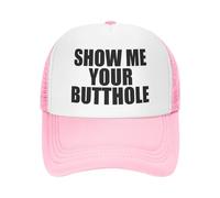 Gorra de Camionero Divertida con la Frase Muéstrame tu ano para Adultos, con Humor, Ajustable, de Malla, para Deportes, par