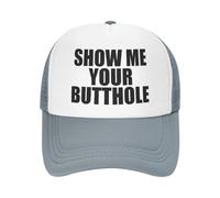 Gorra de Camionero Divertida con la Frase Muéstrame tu ano para Adultos, con Humor, Ajustable, de Malla, para Deportes, par