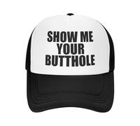 Gorra de Camionero Divertida con la Frase Muéstrame tu ano para Adultos, con Humor, Ajustable, de Malla, para Deportes, par