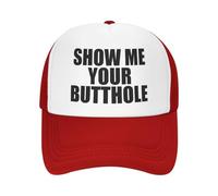 Gorra de Camionero Divertida con la Frase Muéstrame tu ano para Adultos, con Humor, Ajustable, de Malla, para Deportes, par
