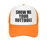 Gorra de Camionero Divertida con la Frase Muéstrame tu ano para Adultos, con Humor, Ajustable, de Malla, para Deportes, par