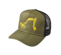 Gorra de camionero para niños: excavadora - gorra de béisbol para niños - gorro ropa de trabajo para niños, Verde Oliva Negro, Talla única