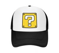 Gorra de Camionero Personalizada Cartoom Game Question Block para Hombres y Mujeres Gorra de béisbol Ajustable para Adultos Gorra de Verano para papá