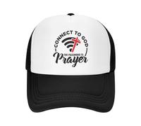 Gorra de Camionero Personalizada Connect To God para Adultos La contraseña es oración Gorra de béisbol Ajustable para Mujeres y Hombres Protección Solar Gorra de Camionero