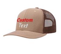 Gorra de camionero Richardson 112 personalizada, añade tu propio texto o imagen | Gorra de camionero bordada personalizada, diseña la tuya, Caqui/Café, S-4XL