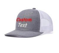Gorra de camionero Richardson 112 personalizada, añade tu propio texto o imagen | Gorra de camionero bordada personalizada, diseña la tuya, gris y blanco, S-4XL