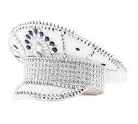 Gorra de capitán con remache de diamantes de imitación para boda, sombrero plano de moda, sombrero de fiesta de carnaval, sombrero de mujer, novia, Fedora para juegos de rol, parte superior plana para