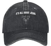 Gorra de Charlie Kirk con la Frase Todo se Trata de Jesús para Hombre. Gorras de béisbol Divertidas. Regalos de cumpleaños para Hombre.