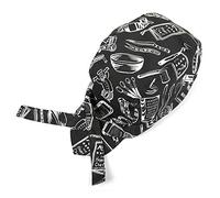 Gorra de chef SENRISE Fashion Kitchen Cook Hats Hotel Chef Camarero Gorra de trabajo de lona elástica Skull Cap Pirata Cap Profesional Catering Chef Sombrero Bandana Cap Cap Cinta Turbante (Patrón)