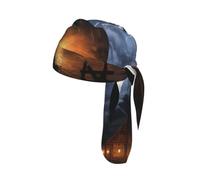 Gorra de ciclismo elástica con estampado "A night of lightning and thunder" para hombre y mujer