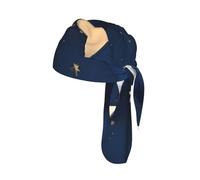 Gorra de ciclismo transpirable y versátil con estampado de cielo y estrellas azul marino para hombres y mujeres, diadema para yoga, correr