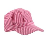 Gorra de Conductor de Tren a Rayas para Niña, Algodón Ajustable Rosa | Diseño Octogonal de Ocho Paneles, Plegable sin Deformarse, para Disfraces y Funciones Escolares