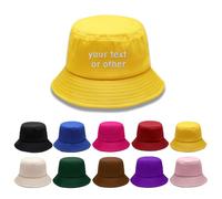 Gorra de cubo bordada personalizada con texto en la parte delantera y trasera, añadir diseño de logo de texto, sombrero ajustable unisex para hombres, mujeres y niños, múltiples estilos de colores