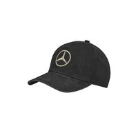 Gorra De Dama Mercedes Benz Cap Negra Con Logo De Estrella Beige Dorado