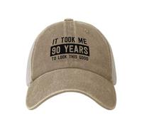 Gorra De Deportes 90 Cumpleaños Me Tomó 90 Años Lucir Así De Bien Sombrero Ocio Adjustable,Transpirable Gorras Hip Hop para Running Deportes Motociclet