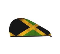 Gorra de ducha con bandera de Jamaica: buen rendimiento de absorción de agua y es adecuada para hadas con todo tipo de tipos de cabello