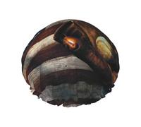 Gorra de ducha con estampado de béisbol de la bandera estadounidense para mujer, ligera, reutilizable, suave, impermeable, a prueba de fugas.