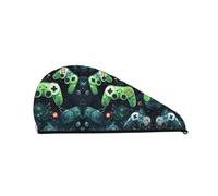 Gorra de ducha Gamepad Circuit Version: buen rendimiento de absorción de agua y es adecuada para hadas con todo tipo de tipos de cabello