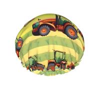 Gorra de ducha suave con estampado de tractor agricultura para mujeres y hombres, gorro reutilizable ligero y gorro de baño