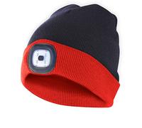 Gorra de Faro Unisex de 4 LED, Gorro de Invierno cálido con Manos Libres Gorro de Sombrero Iluminado con 3 Niveles de Brillo para Caminar de Noche, Acampar, pasear Perros, Andar en Bicicleta