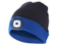 Gorra de Faro Unisex de 4 LED, Gorro de Invierno cálido con Manos Libres Gorro de Sombrero Iluminado con 3 Niveles de Brillo para Caminar de Noche, Acampar, pasear Perros, Andar en Bicicleta
