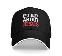 Gorra de Golf Transpirable,Clásica Sombrero Ocio Pregúntame sobre la fe de Jesús Gorra de béisbol para Mujer Pesca Caza