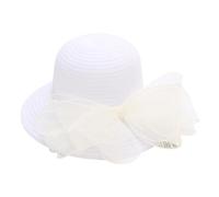 Gorra de iglesia de ala ancha para mujer, sombrero de sol para verano, bolsa de boda, playa, mujer, blanco, Talla única