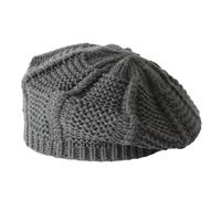 Gorra de lana gruesa para mujer, color sólido, retro, para uso informal en cuatro temporadas, gris, L
