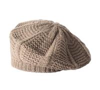 Gorra de lana gruesa para mujer, color sólido, retro, para uso informal en cuatro temporadas, marrón, L