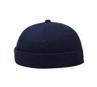 Gorra de lino ajustable, transpirable, sin ala, para hombre y mujer, boina grande, marine, Talla única