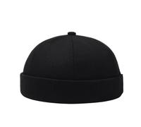 Gorra de lino ajustable, transpirable, sin ala, para hombre y mujer, boina grande, Negro , Talla única