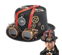 Gorra de mago futurista retro - Gorro de caballero mecánico antiguo, accesorio para gafas de aviador metálico, académico oscuro | Ropa de medieval para llevar en Burning Man